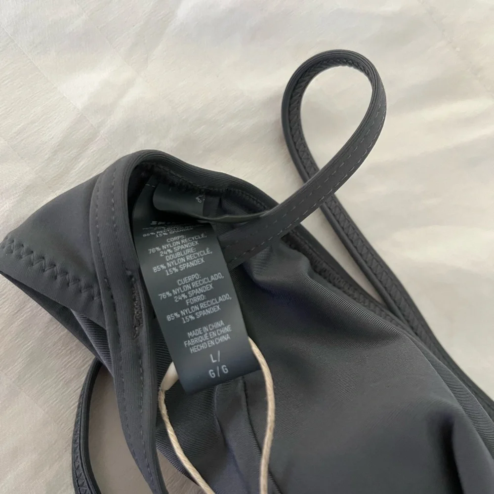 NWT Skims High Neck Swim Top Gunmetal Grey Large